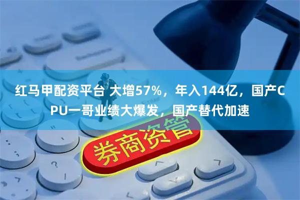 红马甲配资平台 大增57%，年入144亿，国产CPU一哥业绩大爆发，国产替代加速